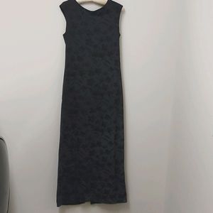 Black evening gown with blue shimmer